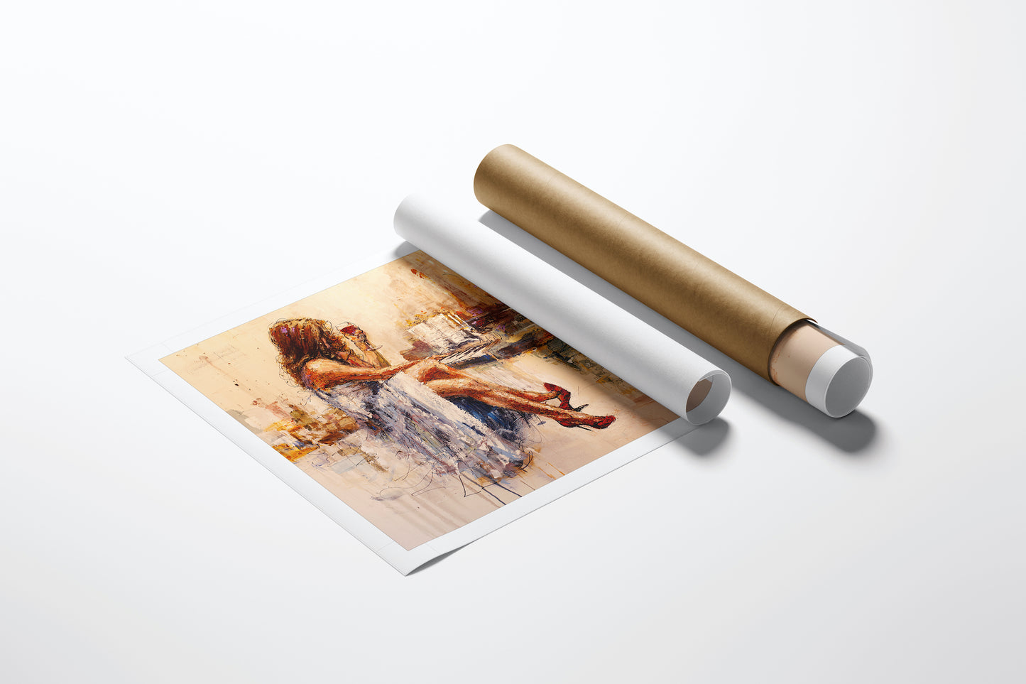 Limited fine art rolled canvas depicting a rich, gallery-level figurative scene of a woman playing piano, showcasing. - Playful and Brilliant/AP/#195 - Artist Proofs, Figurative AP, Rolled Canvas, Women & Piano AP
