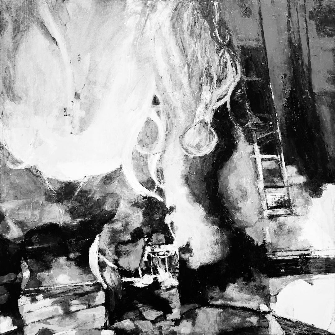 Abstract black and white fine art print with rich contrast and dynamic brushstrokes, gallery-level craftsmanship evident in. - Pictures/#299/D - Abstract, Black & White, Color, Prints, Subject Matter