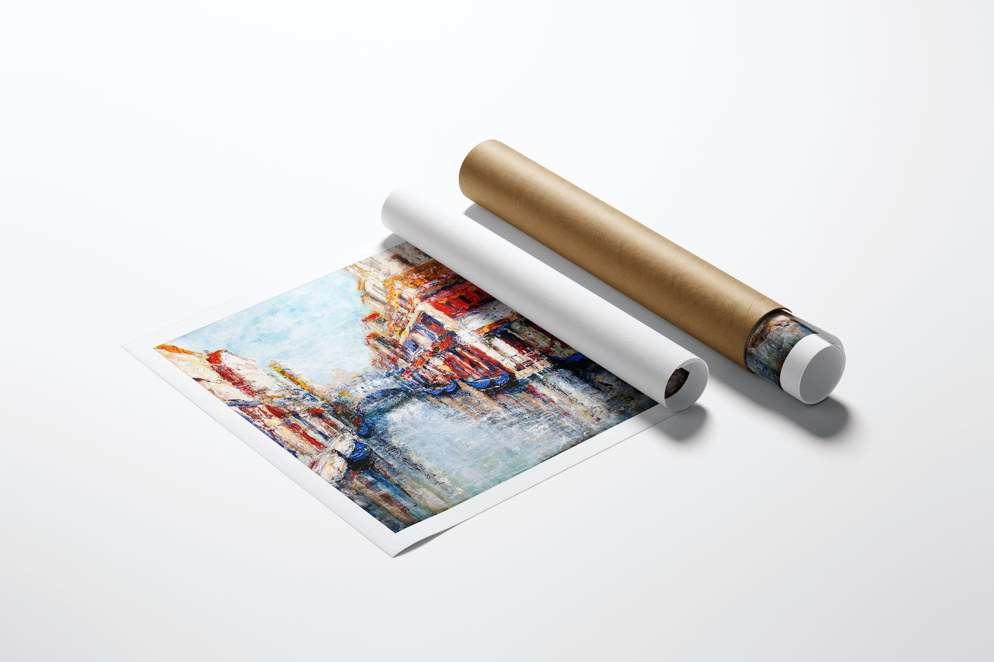 Rolled fine art canvas featuring a rich, gallery-level Venice cityscape with detailed water reflections and. - Venice at Rest/AP/#325 - Artist Proofs, Cityscape AP, Rolled Canvas, Water Scenes AP
