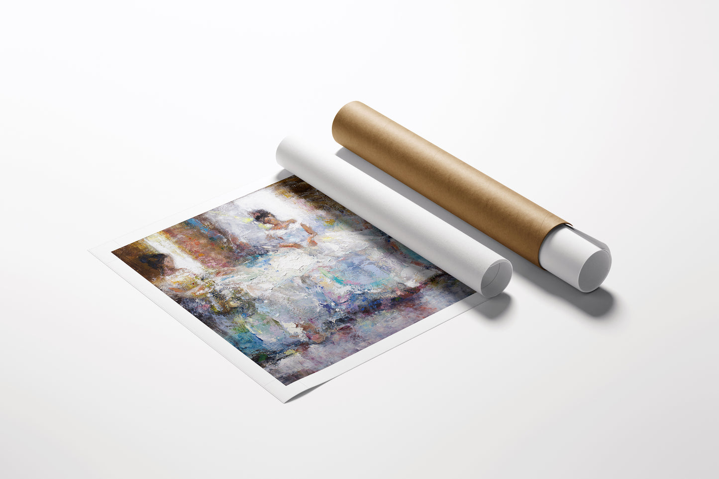 Limited edition fine art print titled "Love is in the Air" rolled on high-quality paper, showcasing rich colors and. - Love is in the Air/AP/#374 - Abstract AP, Artist Proofs, Figurative AP, Rolled Canvas