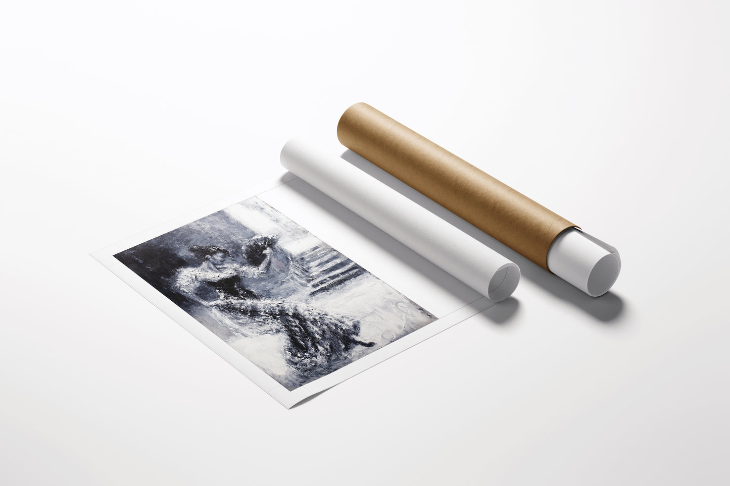 Limited edition fine art print titled Touch/AP/#399 featuring a rich, gallery-level figurative dancer scene on rolled canvas . - Touch/AP/#399 - Artist Proofs, Dancers AP, Figurative AP, Rolled Canvas