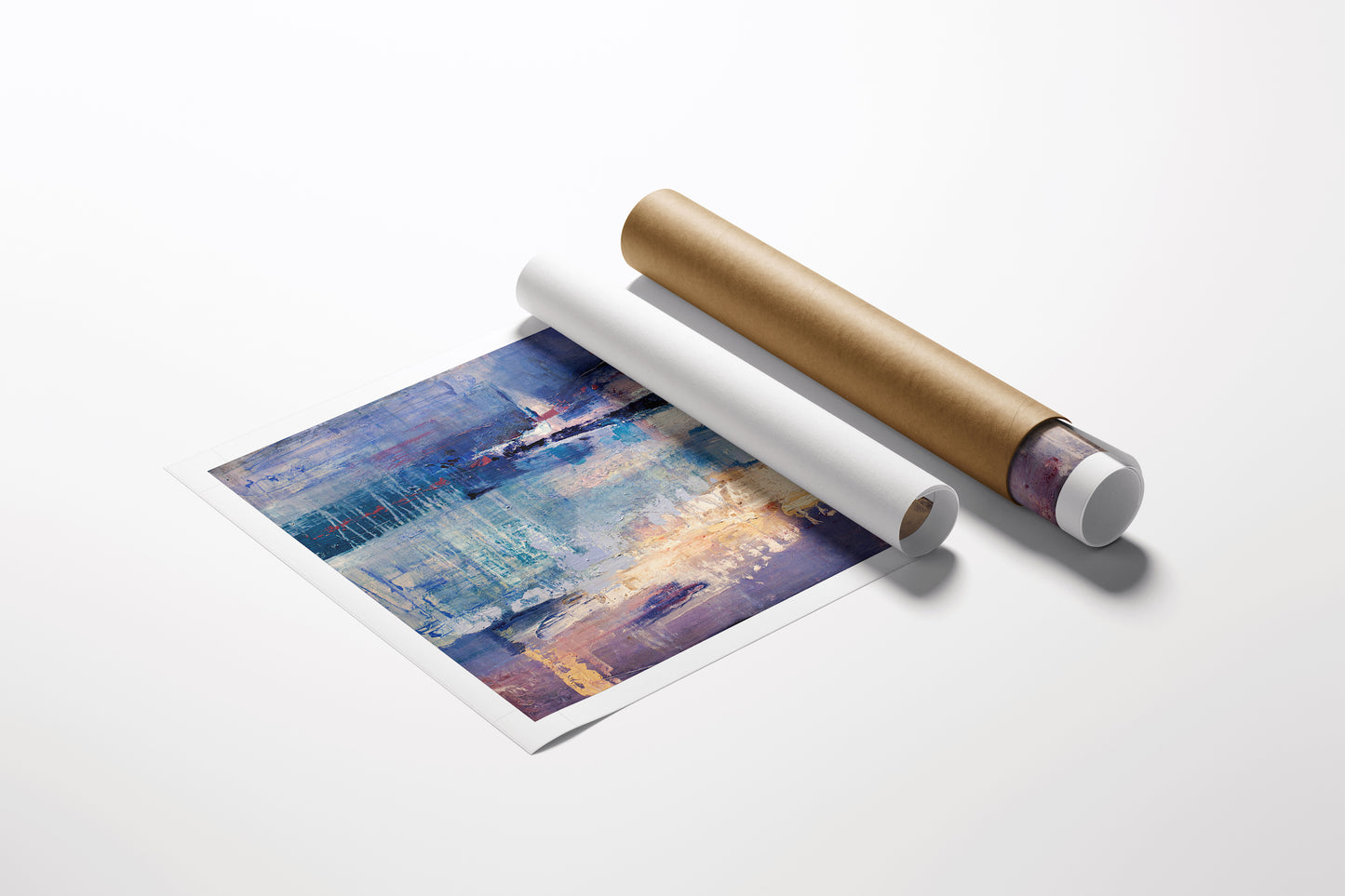 Limited edition fine art canvas print titled Friday Night/AP/#407, featuring rich blue and purple abstract brushstrokes,. - Friday Night/AP/#407 - Abstract AP, Artist Proofs, Rolled Canvas