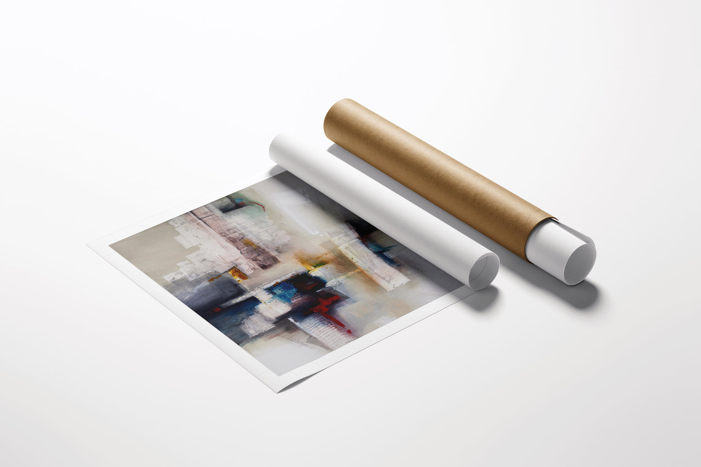 Rolled fine art canvas print with abstract composition featuring rich earth tones and layered textures, showcasing. - Abstract #4/AP/#487 - Abstract AP, Artist Proofs, Rolled Canvas