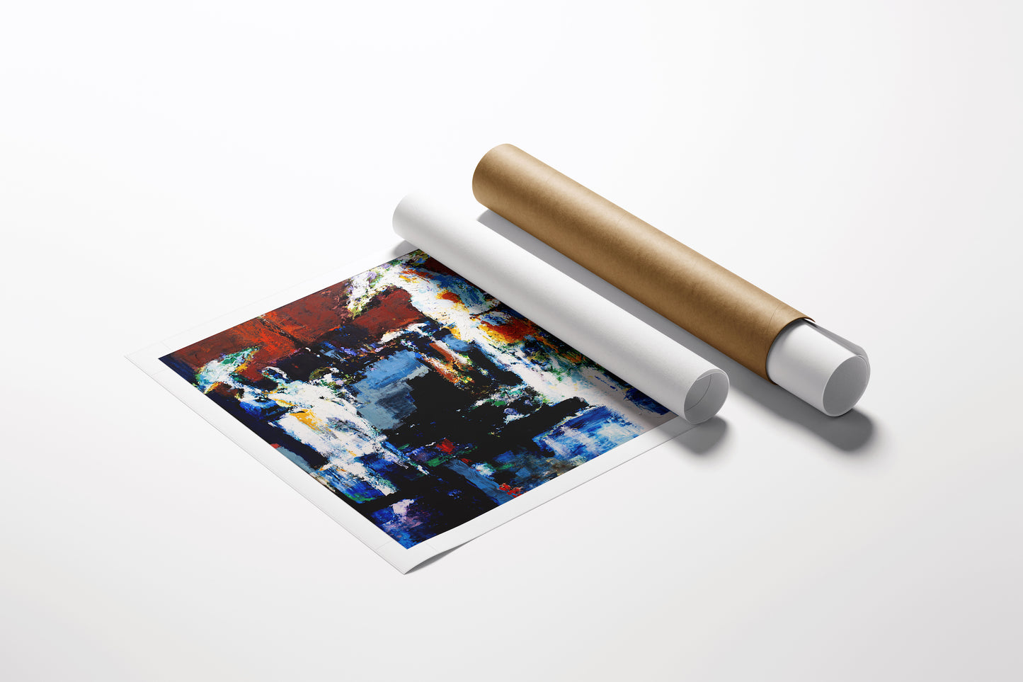 Limited edition abstract fine art print titled Evening Sprinkle/AP/#524 on rolled canvas with rich, vibrant brushstrokes and . - Evening Sprinkle/AP/#524 - Abstract AP, Artist Proofs, Rolled Canvas