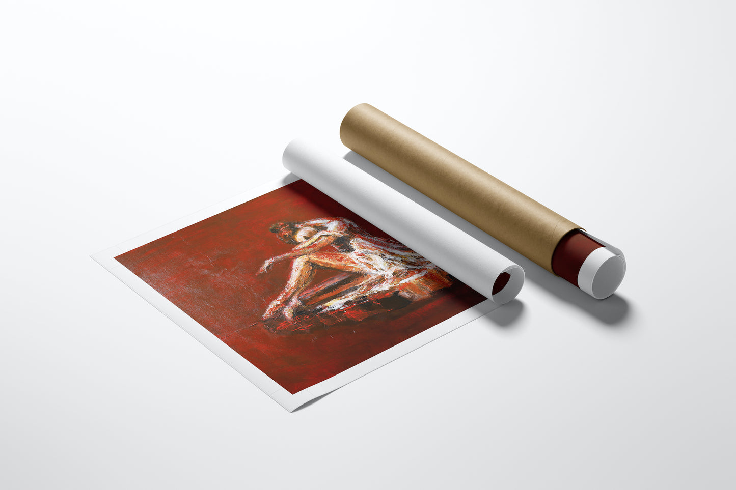 Rolled canvas print of rich, fine art figurative painting featuring gold draped figure, crafted with gallery-level quality. - Draped in Gold/AP/#588 - Artist Proofs, Figurative AP, Rolled Canvas