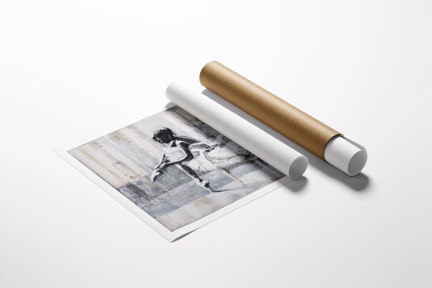 Limited edition ballerina fine art print on rolled canvas featuring detailed black and white figurative dance pose,. - Ballerina Lace/AP/#621 - Artist Proofs, Dancers AP, Figurative AP, Rolled Canvas