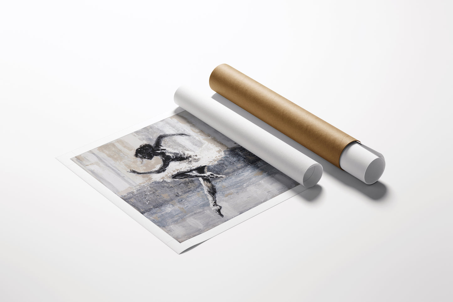Rolled fine art canvas showing a graceful ballerina in motion, rich monochrome tones, gallery-level craftsmanship, limited. - Ballerina Finesse/AP/#622 - Artist Proofs, Dancers AP, Figurative AP, Rolled Canvas