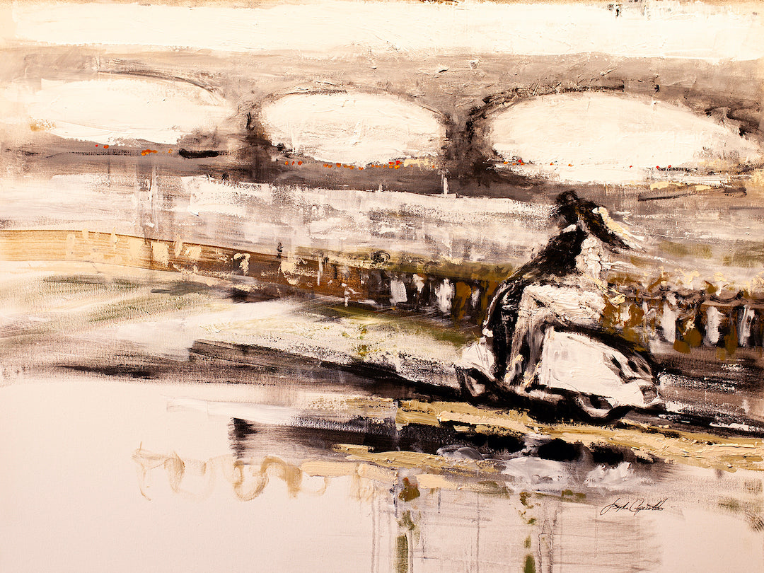 Limited edition fine art canvas featuring a rich, abstract figurative scene with textured brushwork and muted earth tones,. - A Simple Plan/AP/#108 - Artist Proofs, Figurative AP, Rolled Canvas