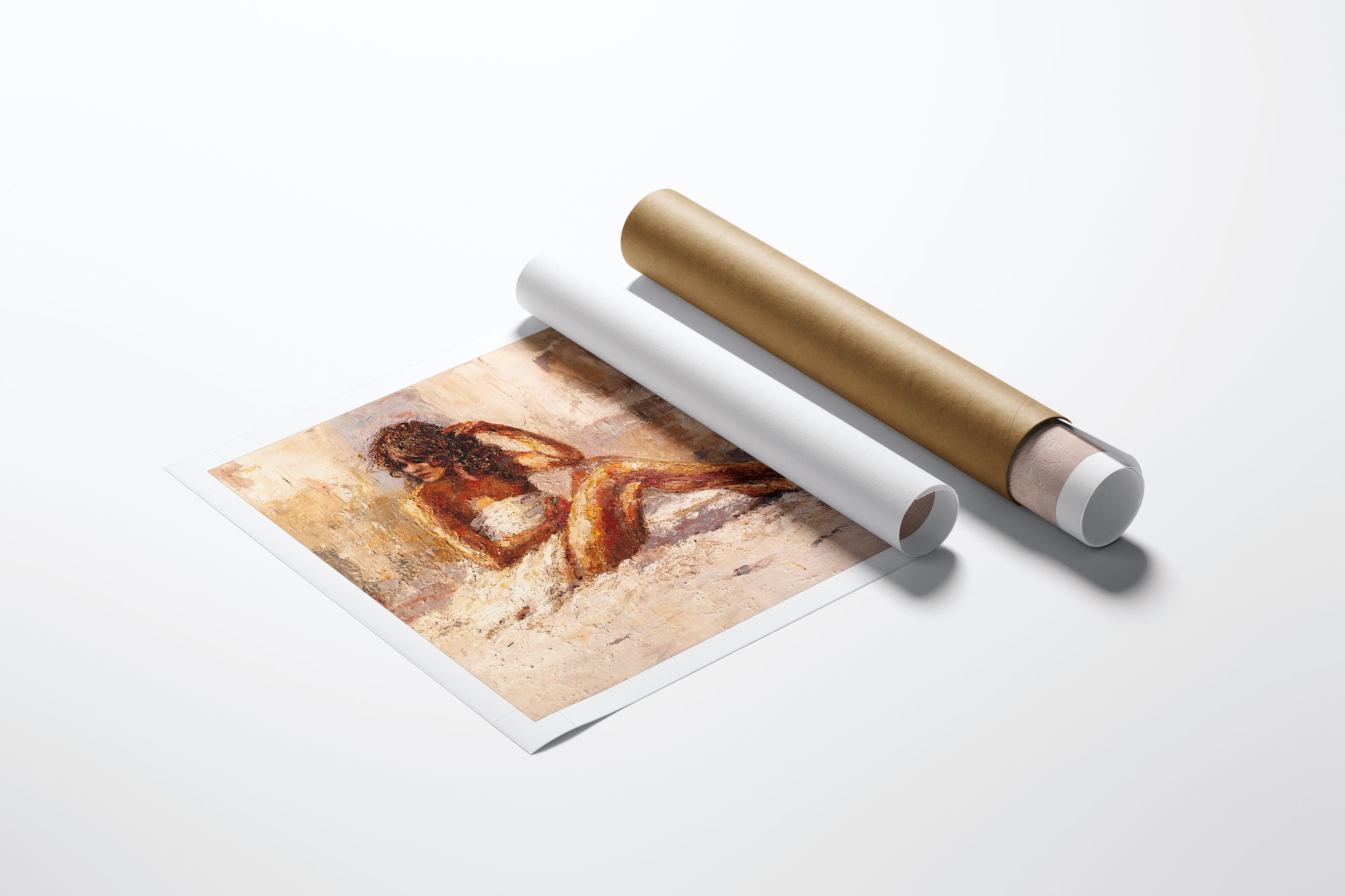 Rolled canvas print of figurative fine art showing abstract warm-toned wings, highlighting rich texture and gallery-level. - Windows/AP/#181 - Artist Proofs, Figurative AP, Rolled Canvas