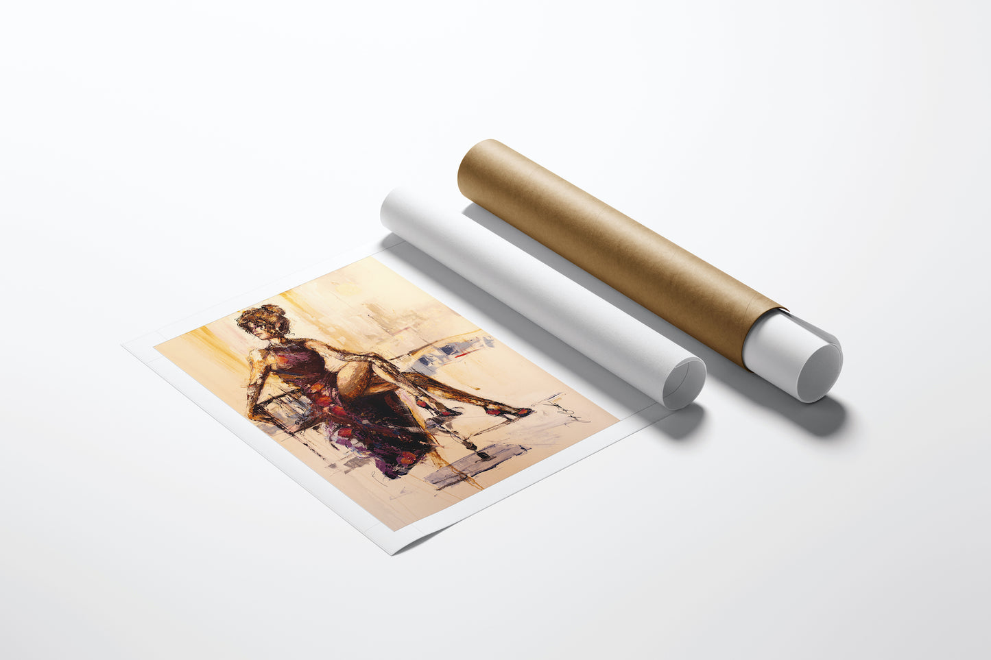 Limited edition fine art print "Looking Back/AP/#189" on rolled canvas, showcasing rich colors and detailed figurative. - Looking Back/AP/#189 - Artist Proofs, Figurative AP, Rolled Canvas