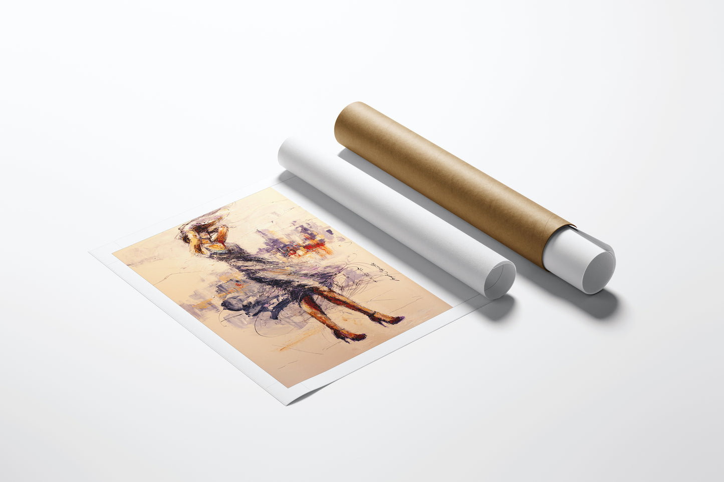 Limited gallery-level figurative fine art print titled City Breeze/AP/#196, showing rich craftsmanship in dancer imagery,. - City Breeze/AP/#196 - Artist Proofs, Dancers AP, Figurative AP, Rolled Canvas