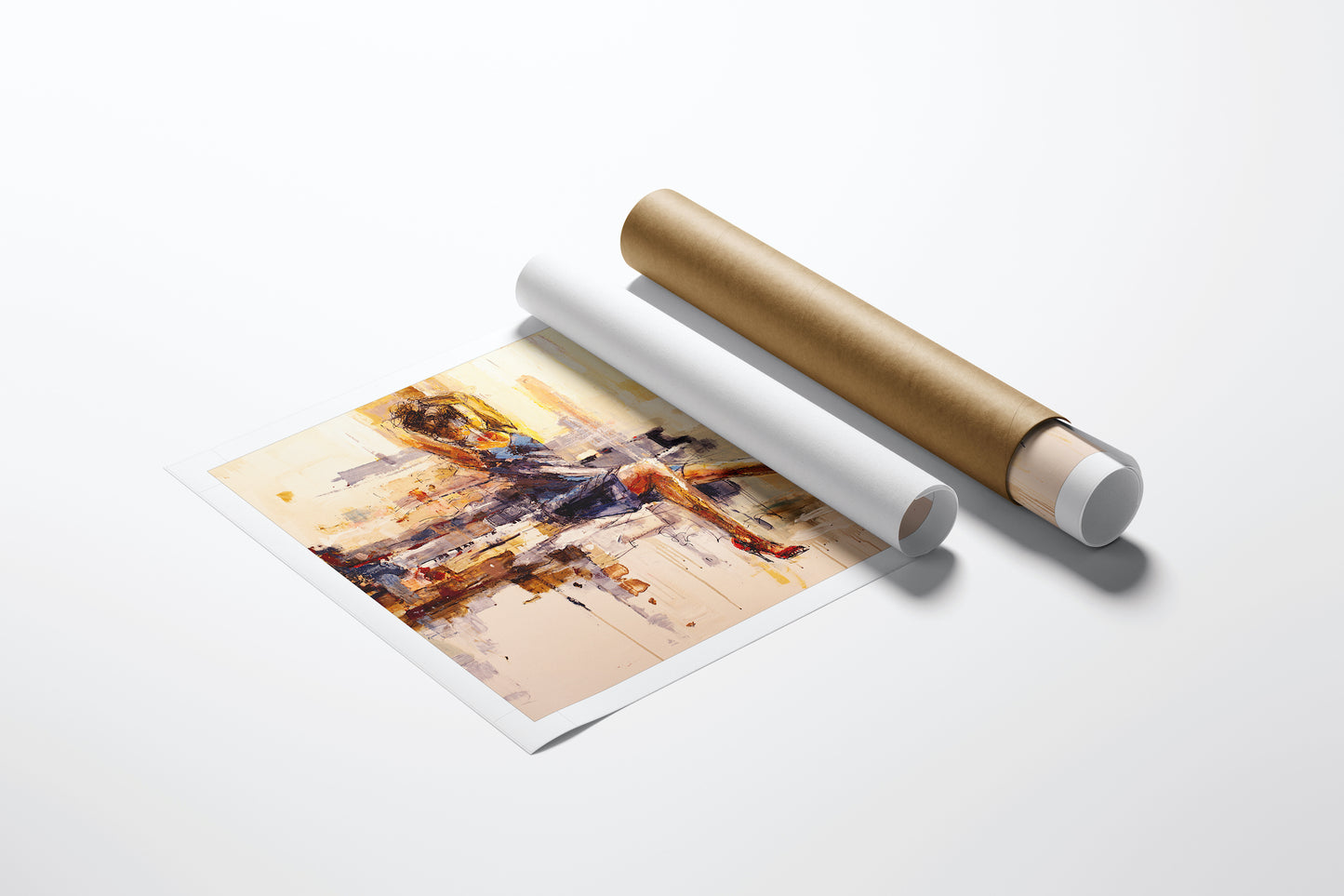 Limited edition fine art print alongside two rolled canvases, showcasing rich colors and gallery-level craftsmanship on. - Facing the Music/AP/#200 - Artist Proofs, Figurative AP, Rolled Canvas