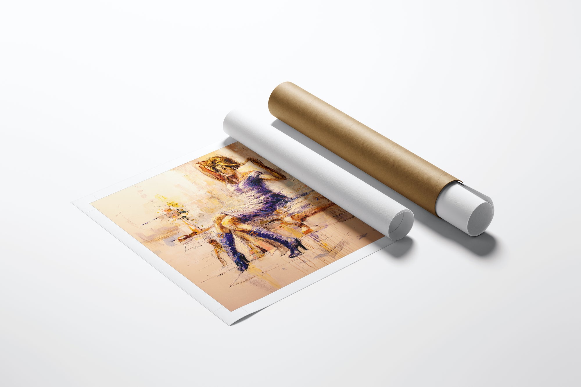 Limited fine art figurative print on rolled canvas, rich warm tones, detailed craftsmanship, gallery-level quality. - Tuesday Tuesday/AP/#207 - Artist Proofs, Figurative AP, Rolled Canvas