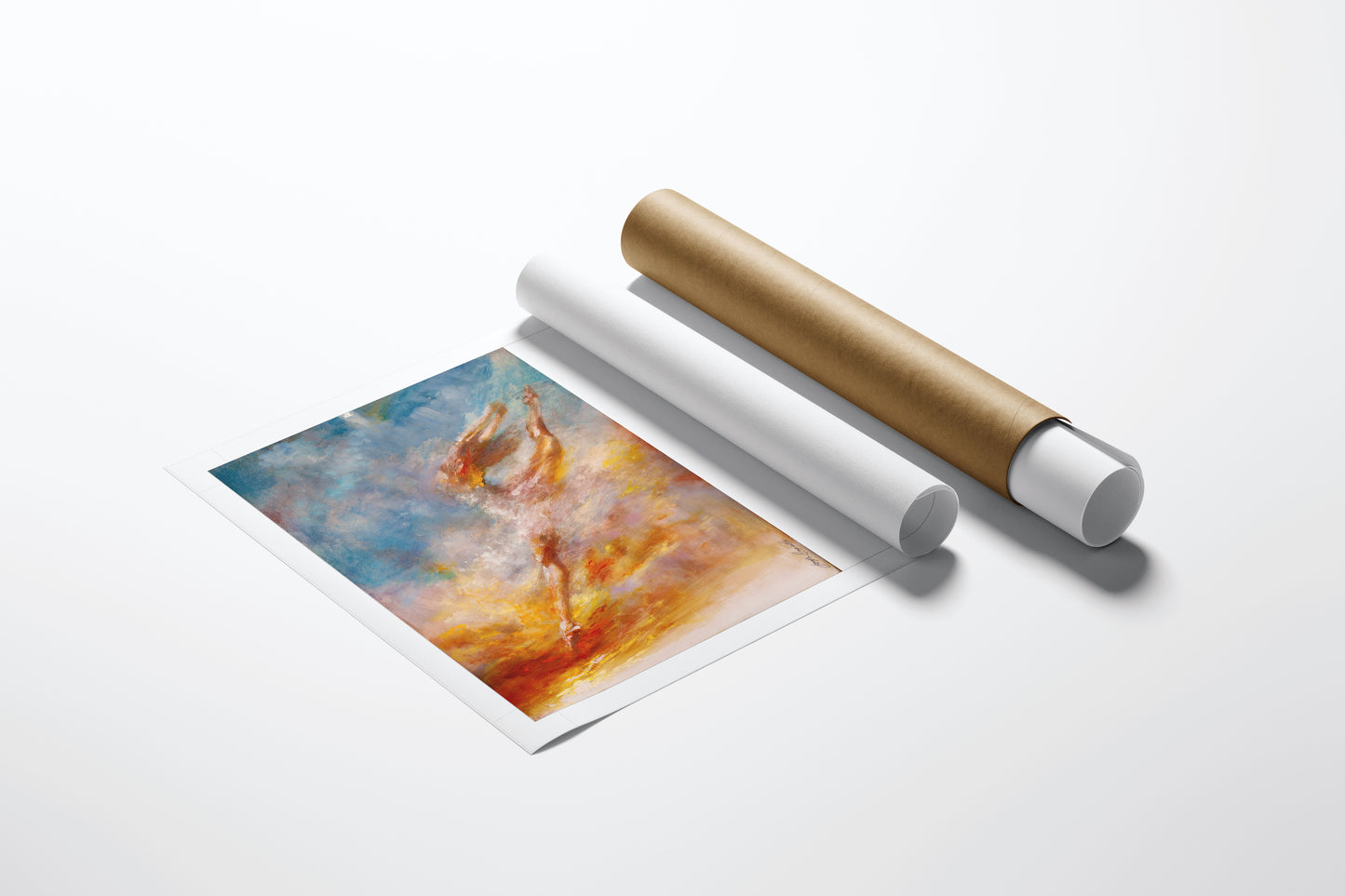 Rolled fine art canvas print with rich, warm-toned figurative scene, showcasing gallery-level craftsmanship and limited. - Light Up the Sky/AP/#247 - Artist Proofs, Figurative AP, Rolled Canvas