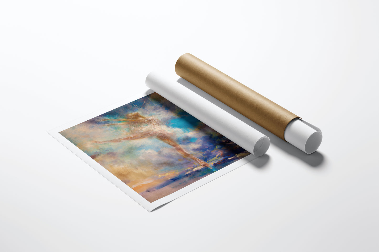 Rolled fine art canvas with rich, colorful abstract landscape featuring dynamic brushstrokes, showcasing gallery-level. - Butterfly/AP/#249 - Artist Proofs, Figurative AP, Rolled Canvas