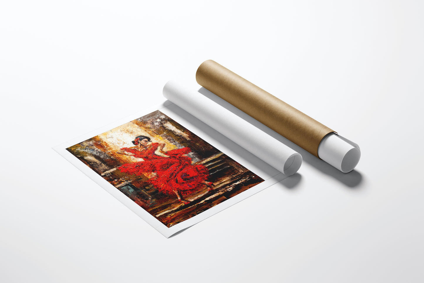 Limited edition fine art print titled Spanish Steps/AP/#265 featuring rich, warm tones and a dynamic figurative scene of. - Spanish Steps/AP/#265 - Artist Proofs, Dancers AP, Figurative AP, Rolled Canvas