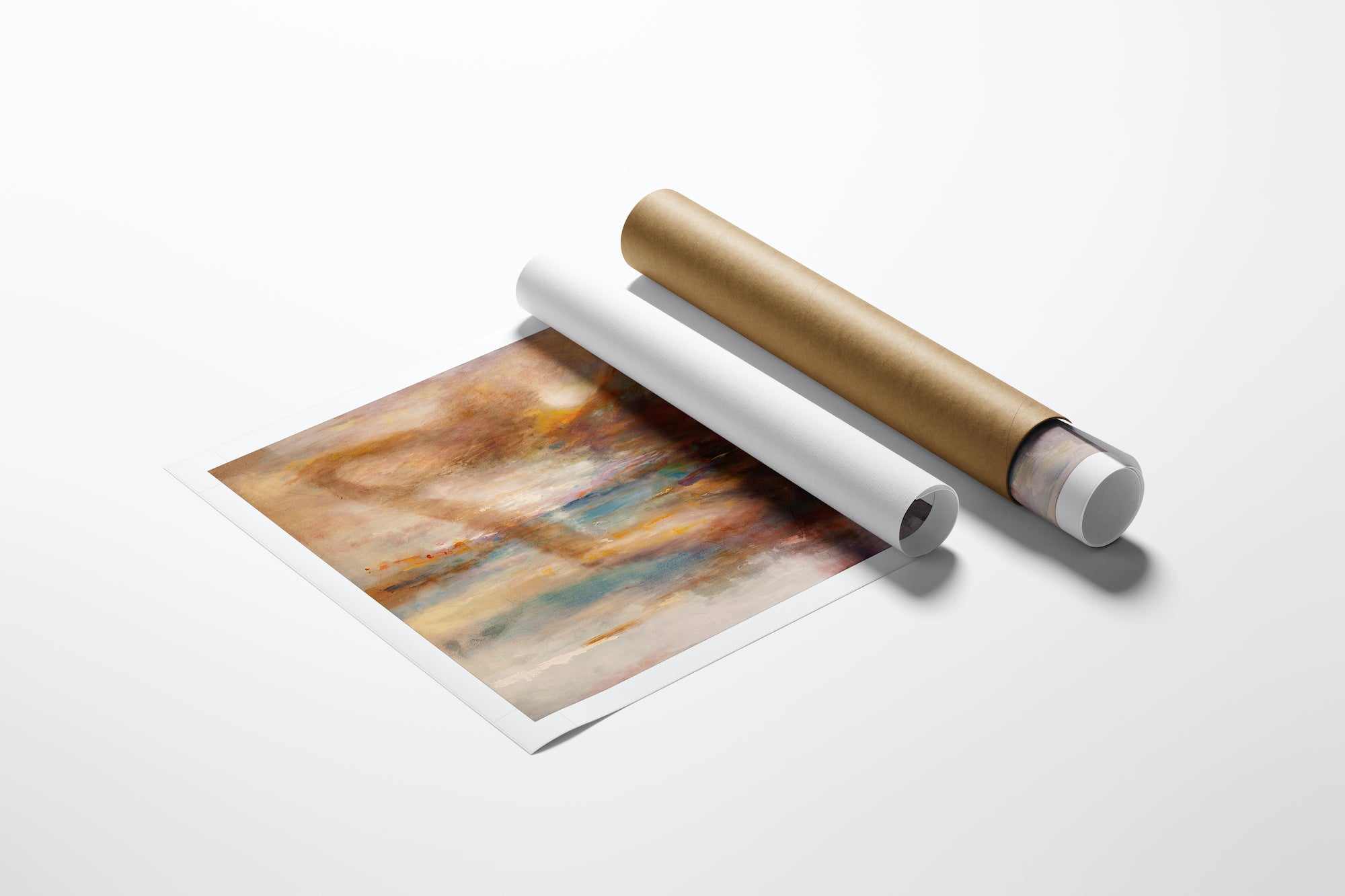 Rolled canvas fine art with rich abstract brushstrokes in warm earth tones, showcasing gallery-level quality and. - Rejoice/AP/#280 - Abstract AP, Artist Proofs, Figurative AP, Rolled Canvas