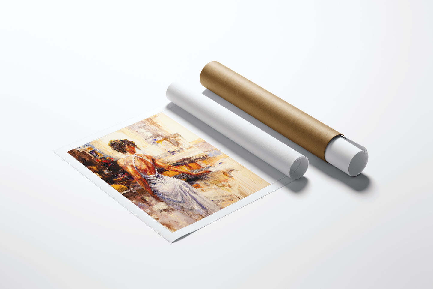 Rolled canvas fine art print showing a rich, detailed figurative scene of a woman playing piano, crafted with gallery-level. - Once Upon a Time/AP/#292 - Artist Proofs, Figurative AP, Rolled Canvas, Women & Piano AP