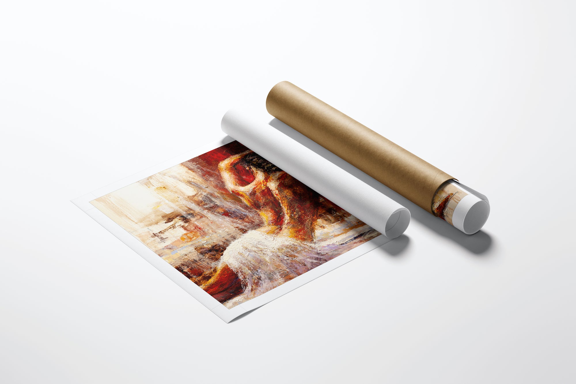 Rolled canvas featuring rich, warm-toned fine art with detailed figurative elements, showcasing gallery-level craftsmanship. - Warm Morning Breeze/AP/#294 - Artist Proofs, Figurative AP, Rolled Canvas