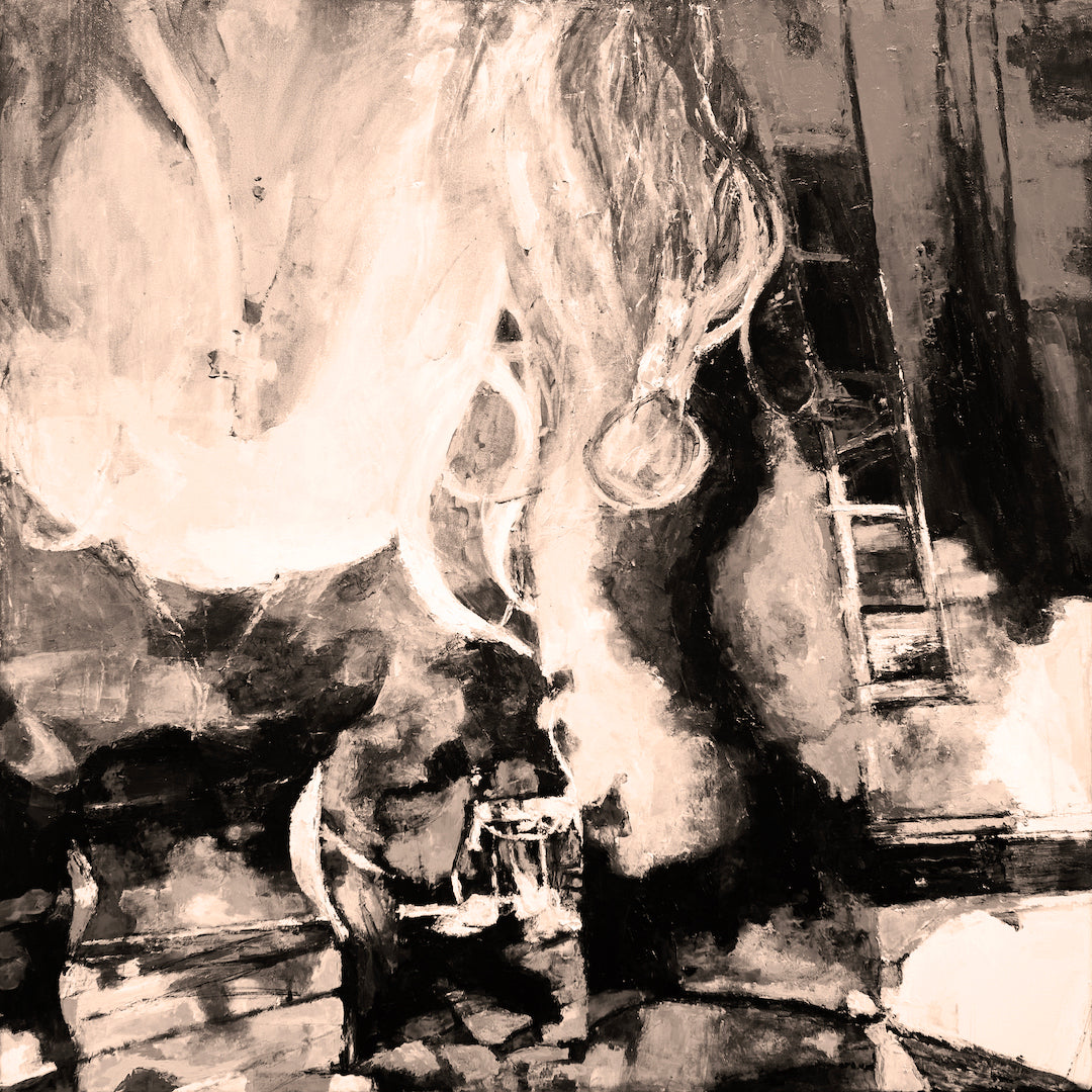 Gallery-level fine art print with rich sepia tones, abstract forms, and textured craftsmanship on canvas. - Pictures/#299/E - Abstract, Color, Prints, Sepia, Style, Subject Matter