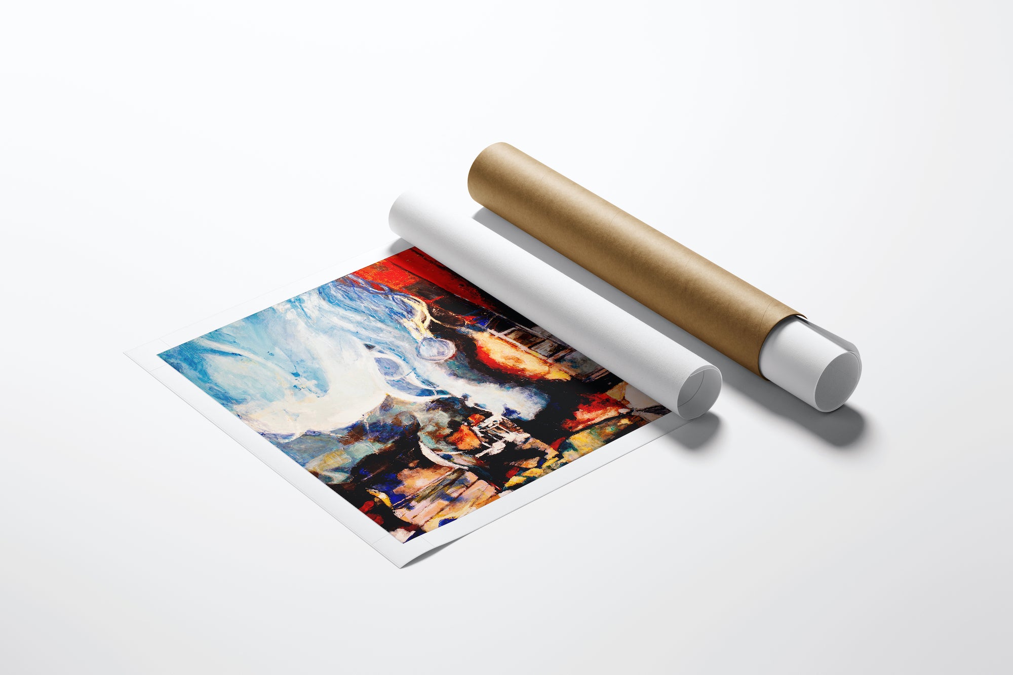 Rolled fine art canvas featuring rich abstract composition with vibrant colors, showcasing limited edition craftsmanship and . - Pictures/AP/#299 - Abstract AP, Artist Proofs, Rolled Canvas