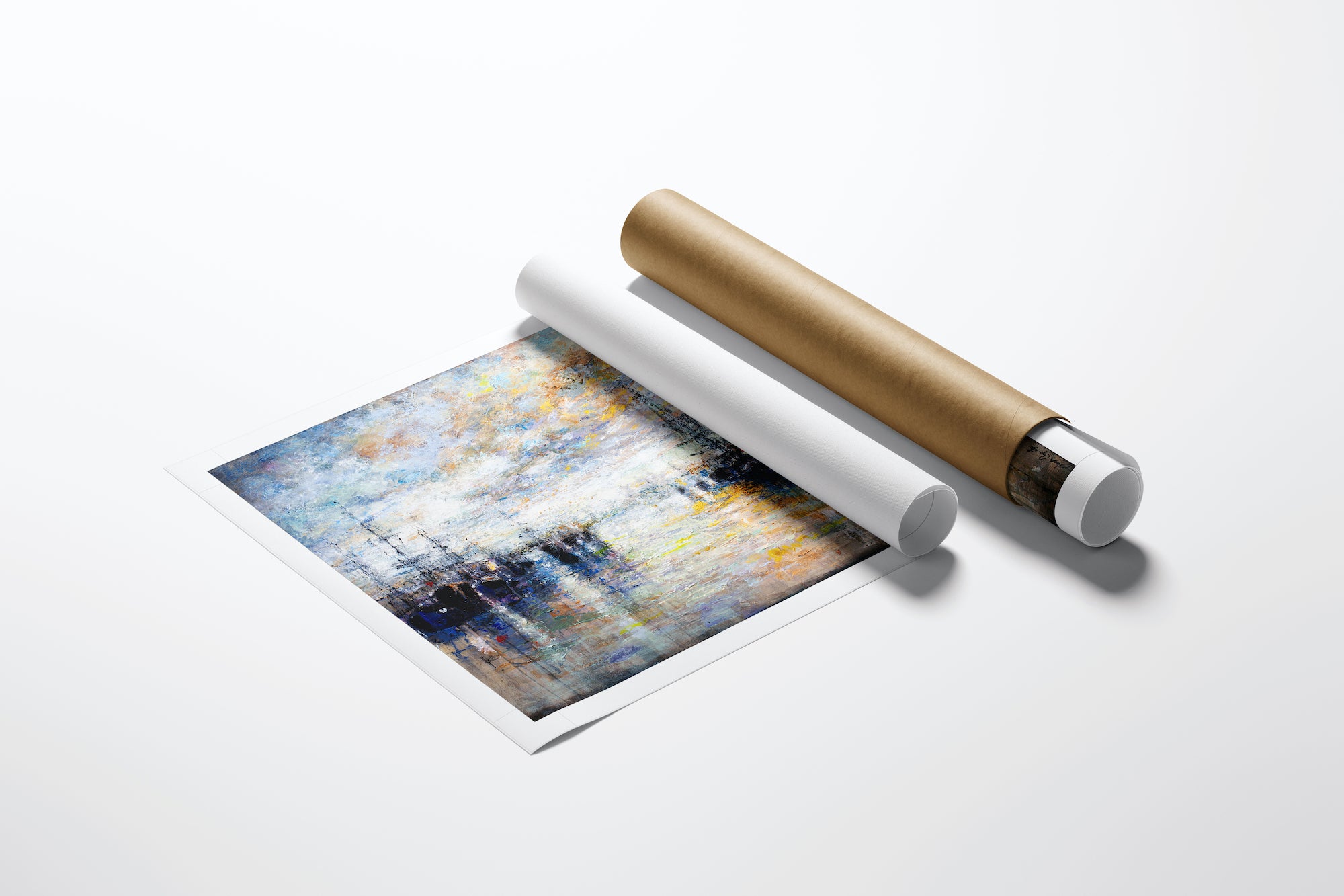 Limited edition fine art print of a rich, gallery-level waterfront scene with intricate craftsmanship, next to rolled canvas . - Harbour Glow/AP/#330 - Artist Proofs, Rolled Canvas, Water Scenes AP