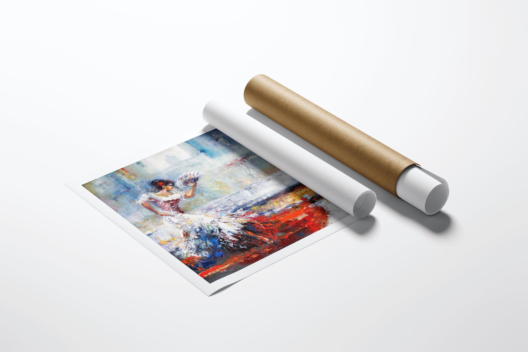 Limited edition fine art canvas print of a gallery-level dancer figurative painting, showcasing rich colors and expert. - Dancer of Spain/AP/#366 - Artist Proofs, Dancers AP, Figurative AP, Rolled Canvas