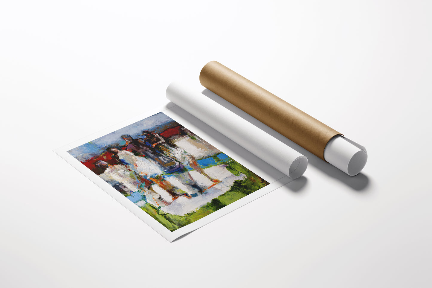 Limited edition fine art rolled canvas with rich, gallery-level figurative abstraction and exceptional craftsmanship. - Family/AP/#385 - Abstract AP, Artist Proofs, Figurative AP, Rolled Canvas