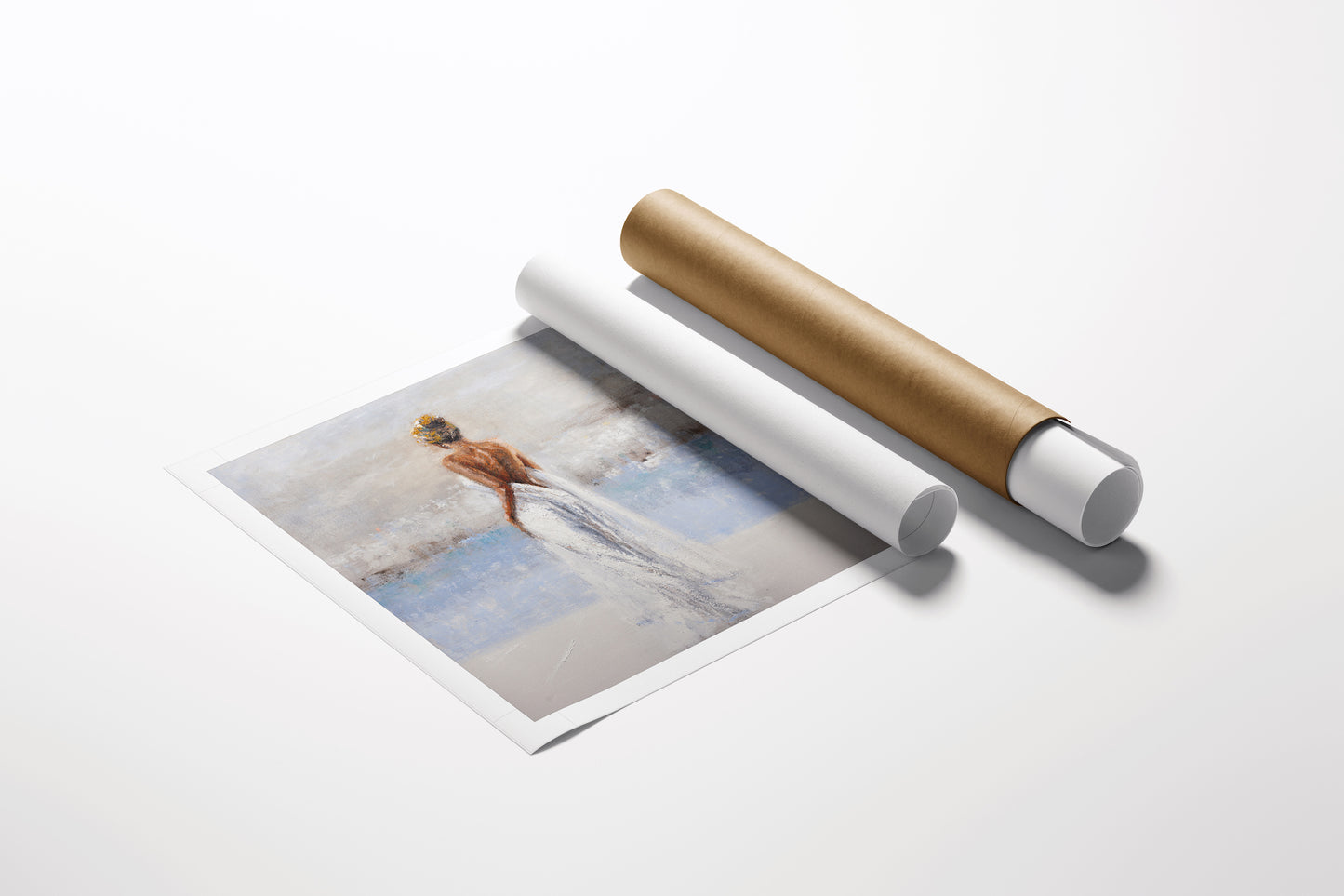 Rolled canvas fine art print featuring rich, detailed figurative artwork of a woman in jeans, highlighting gallery-level. - Palace/AP/#405 - Artist Proofs, Figurative AP, Rolled Canvas