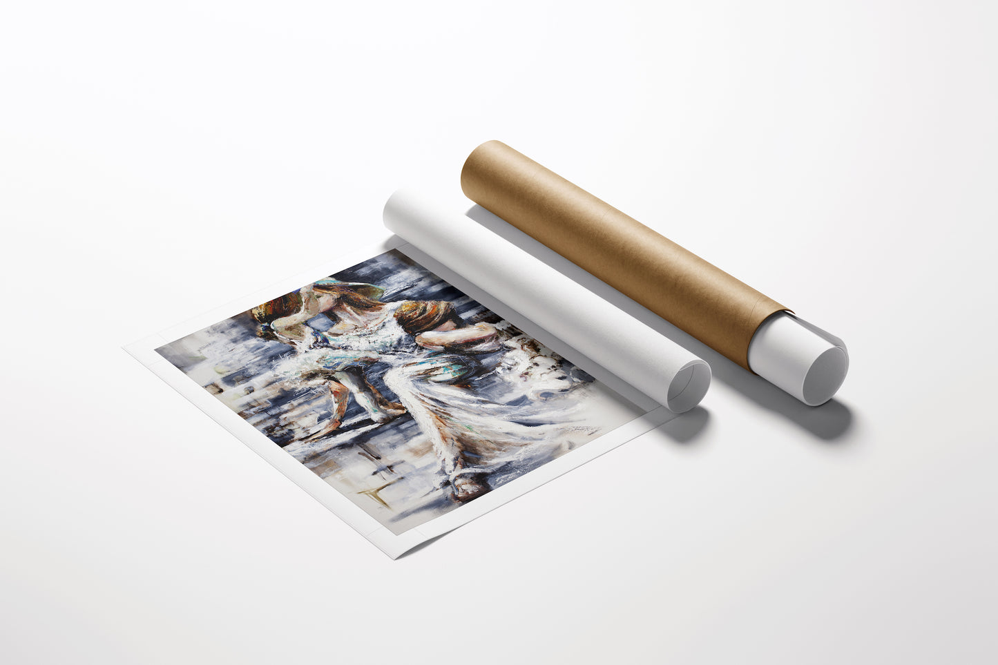 Limited edition fine art portrait featuring rich tones and detailed figurative brushwork, rolled canvas with. - Sibling Rivalry/AP/#415 - Artist Proofs, Figurative AP, Rolled Canvas