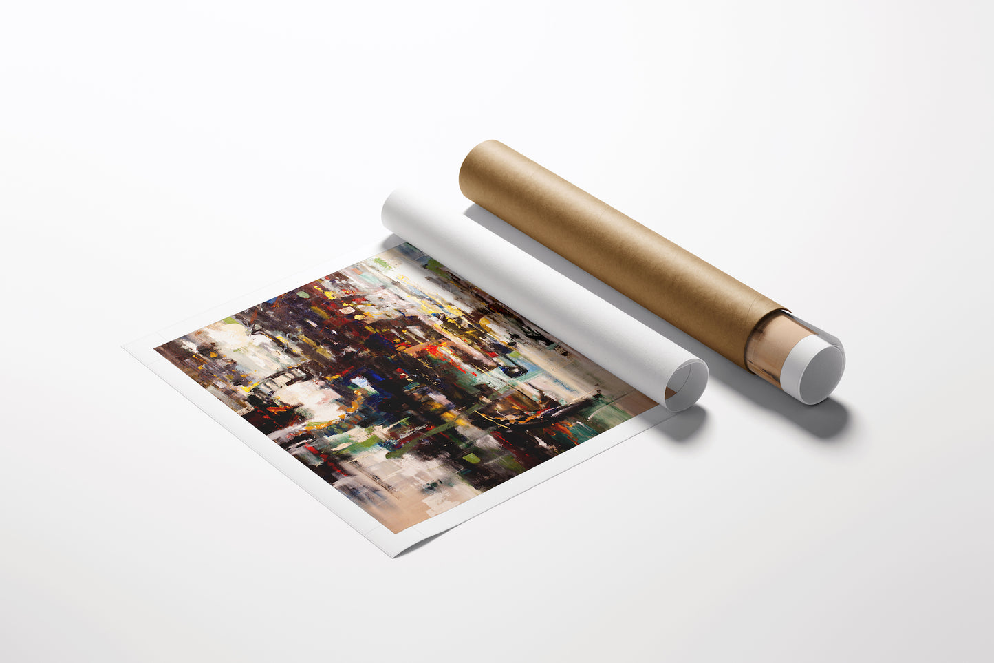 Limited fine art cityscape print on quality rolled canvas with rich colors, showcasing gallery-level craftsmanship. - Intersection/AP/#451 - Abstract AP, Artist Proofs, Cityscape AP, Rolled Canvas