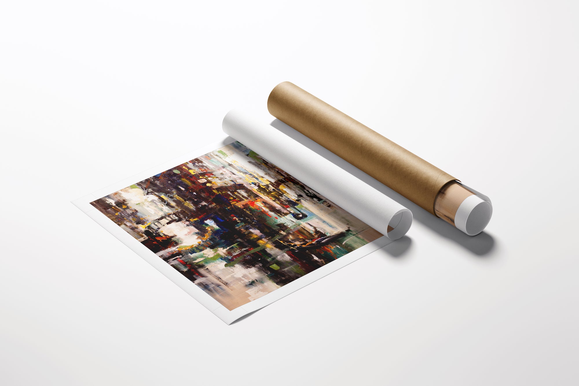 Limited fine art cityscape print on quality rolled canvas with rich colors, showcasing gallery-level craftsmanship. - Intersection/AP/#451 - Abstract AP, Artist Proofs, Cityscape AP, Rolled Canvas