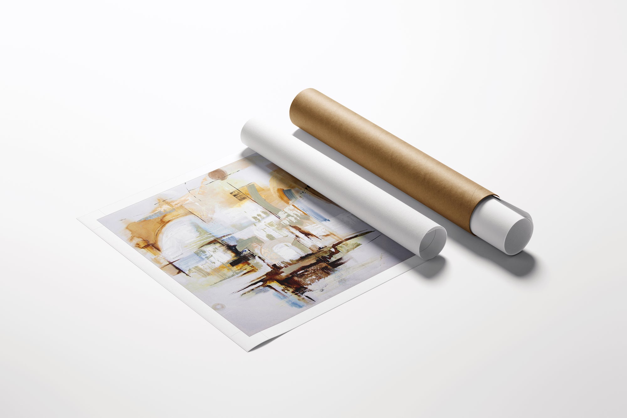 Limited edition fine art abstract print on rolled paper with rich earth tones and dynamic brushstrokes, exemplifying. - The Forgotten Land/AP/#459 - Abstract AP, Artist Proofs, Rolled Canvas