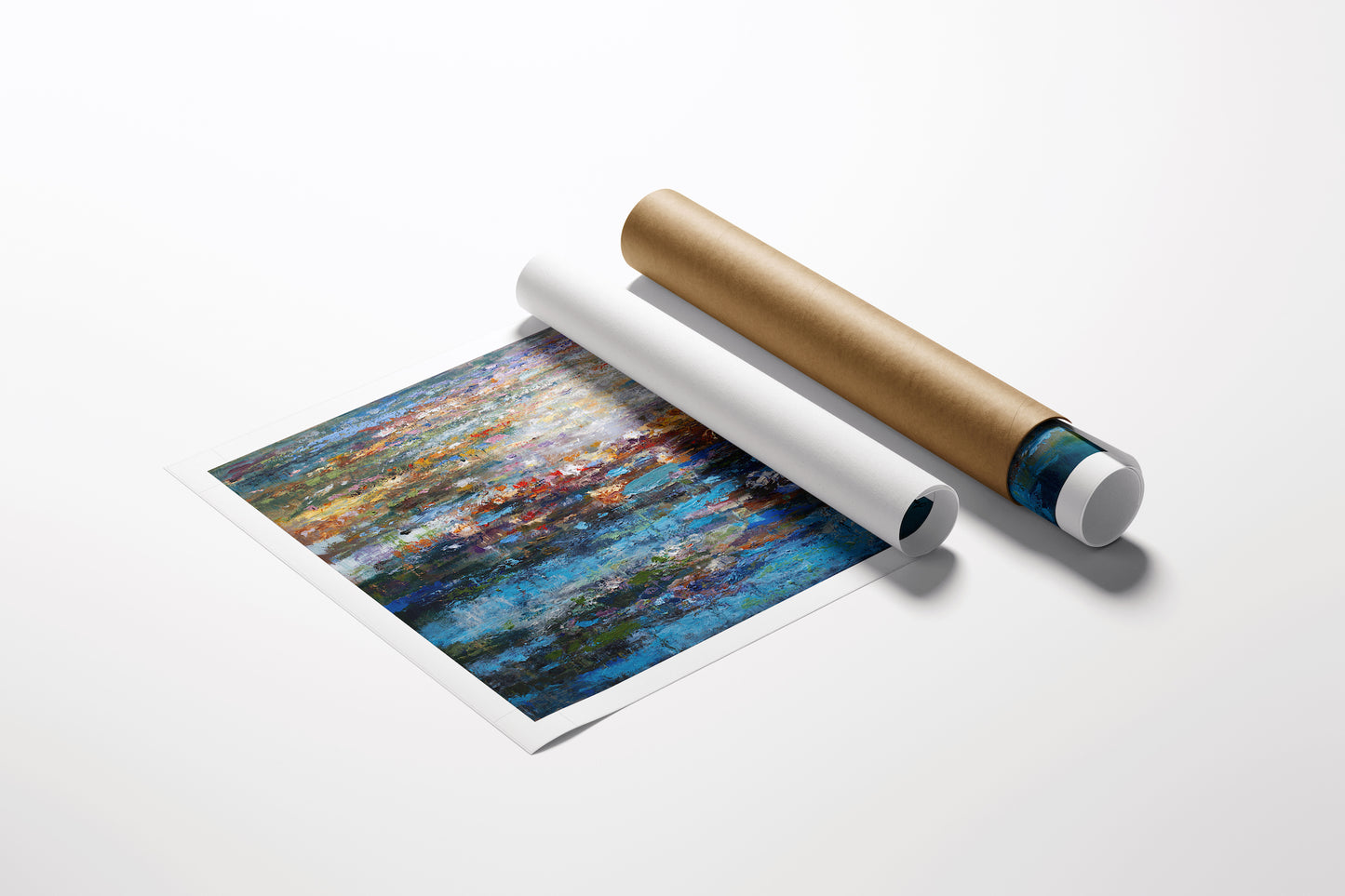 Limited edition fine art print titled Green Edge Pond/AP/#509 with rich, detailed water scene on gallery-level rolled canvas . - Green Edge Pond/AP/#509 - Artist Proofs, Landscape AP, Rolled Canvas, Water Scenes AP