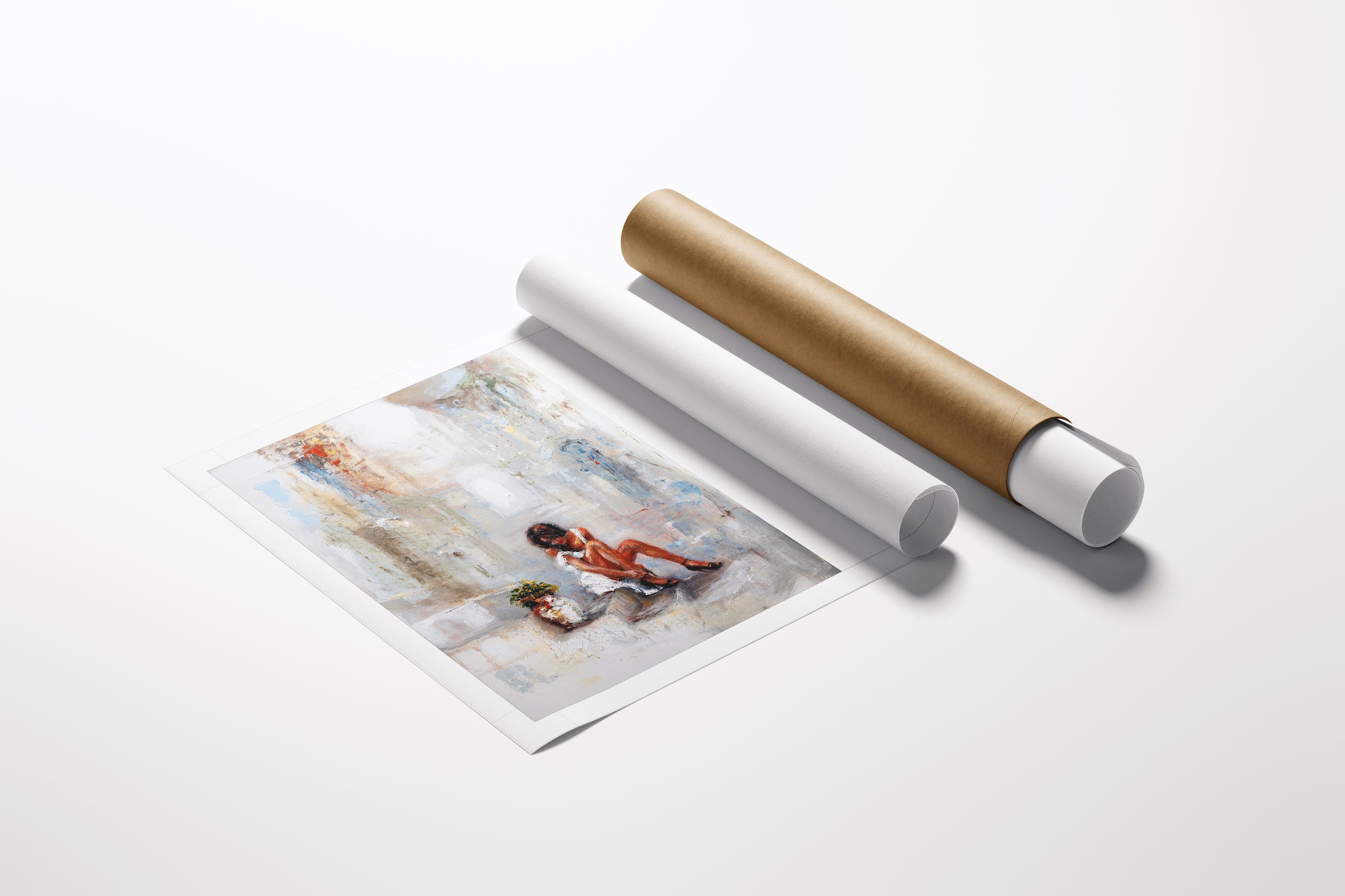 Fine art rolled canvas print titled Festival Day/AP/#553, featuring rich figurative floral design, showcasing gallery-level. - Festival Day/AP/#553 - Artist Proofs, Figurative AP, Floral AP, Rolled Canvas