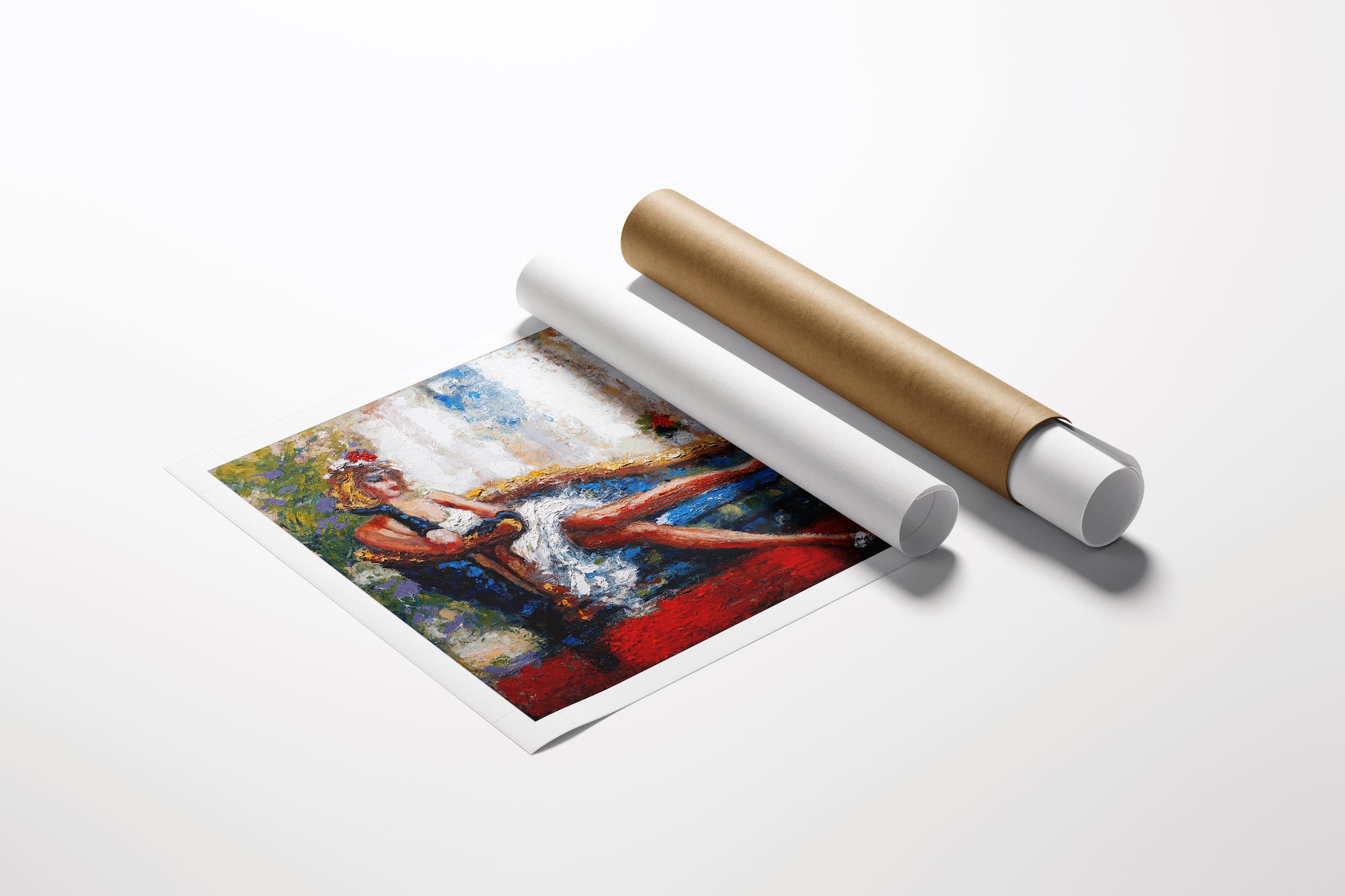 Rolled French Impression fine art canvas print showing rich, textured colors and figurative design, highlighting. - French Impression/AP/#560 - Artist Proofs, Figurative AP, Rolled Canvas