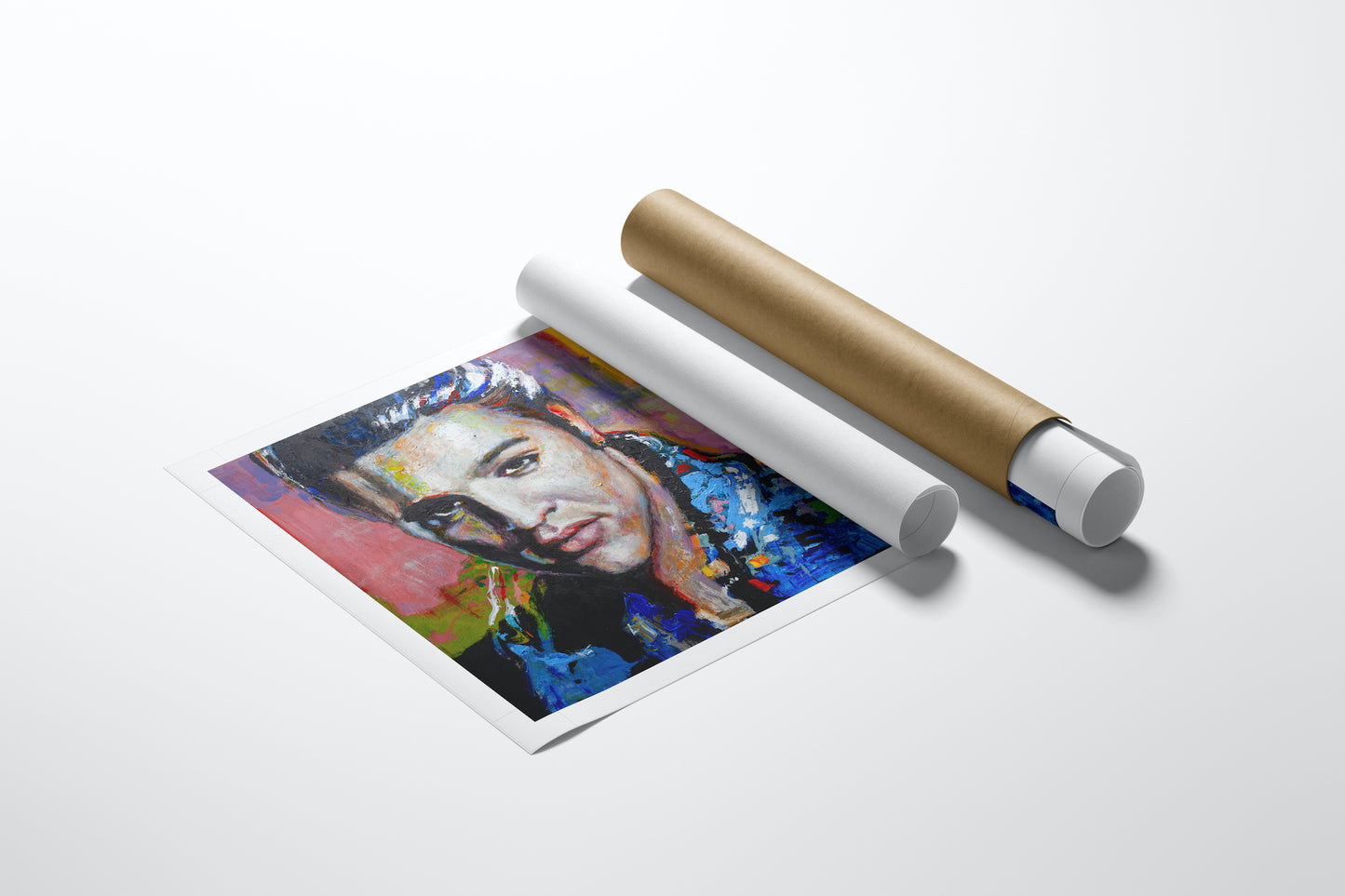 Rolled canvas fine art print of a rich, colorful figurative portrait with expert craftsmanship, limited edition quality. - Elvis/AP/#573 - Artist Proofs, Figurative AP, Rolled Canvas