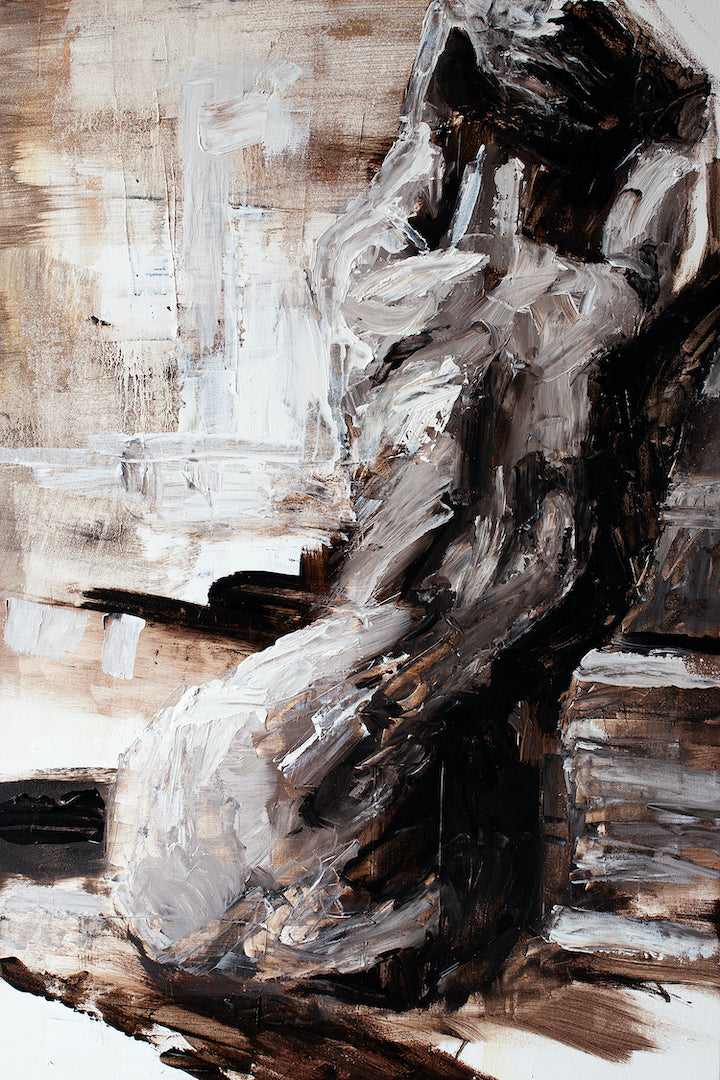 Gallery-level figurative fine art with rich, textured brushstrokes in warm neutrals, showcasing masterful craftsmanship on. - Beauty Strokes/AP/#57 - Artist Proofs, Figurative AP, Rolled Canvas