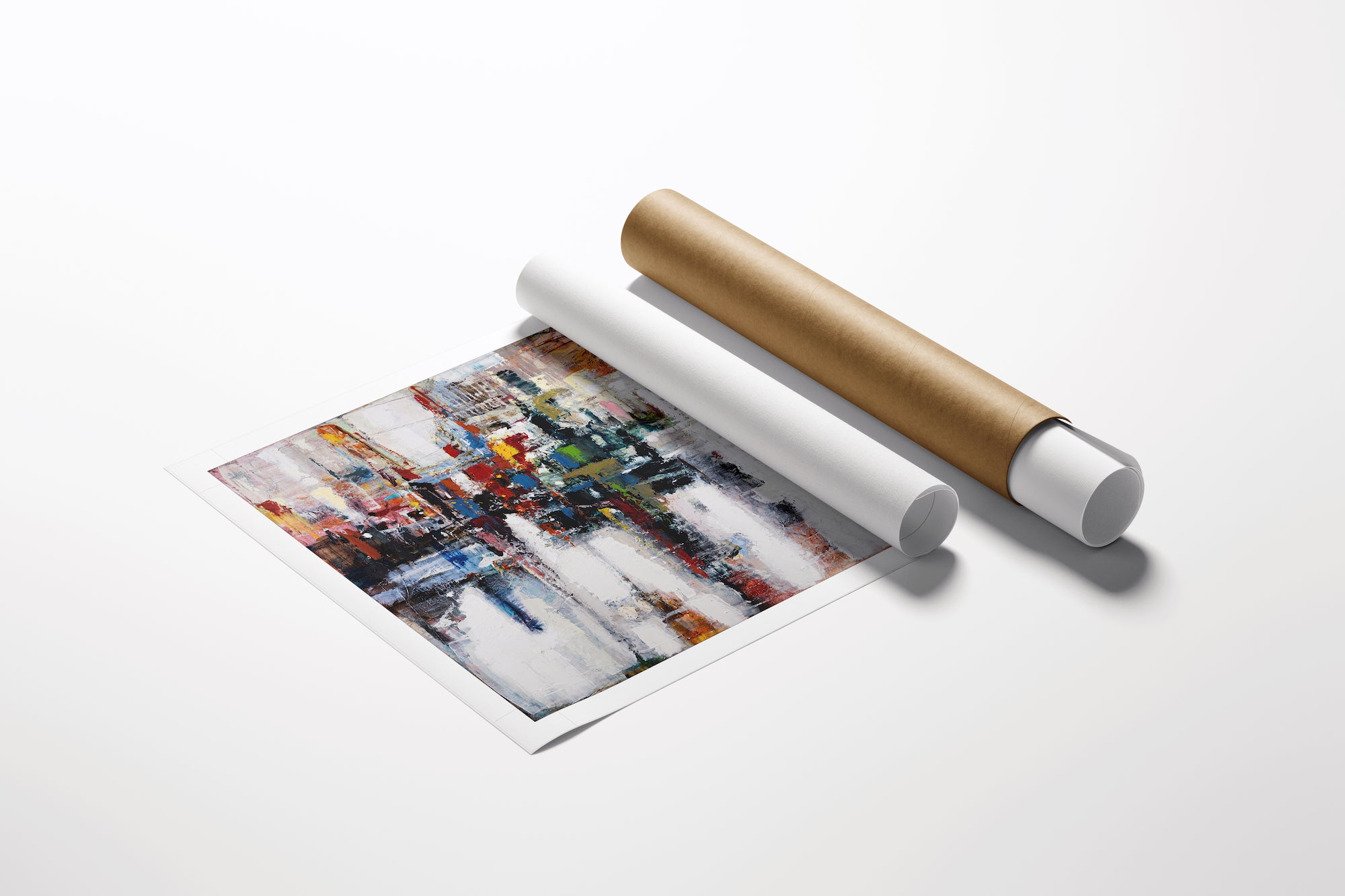 Limited edition fine art abstract print with rich, vibrant colors and gallery-level craftsmanship, displayed alongside. - La Strada/AP/#602 - Abstract AP, Artist Proofs, Rolled Canvas