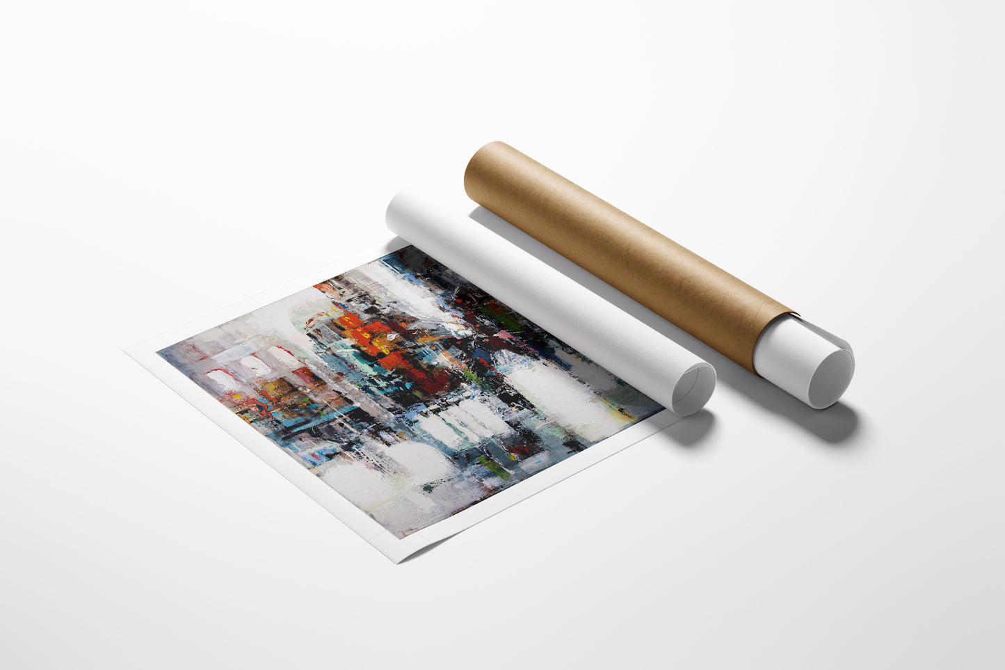 Limited edition fine art rolled canvas with rich, abstract cityscape in bold strokes, showcasing gallery-level craftsmanship . - La Citta/AP/#603 - Abstract AP, Artist Proofs, Rolled Canvas