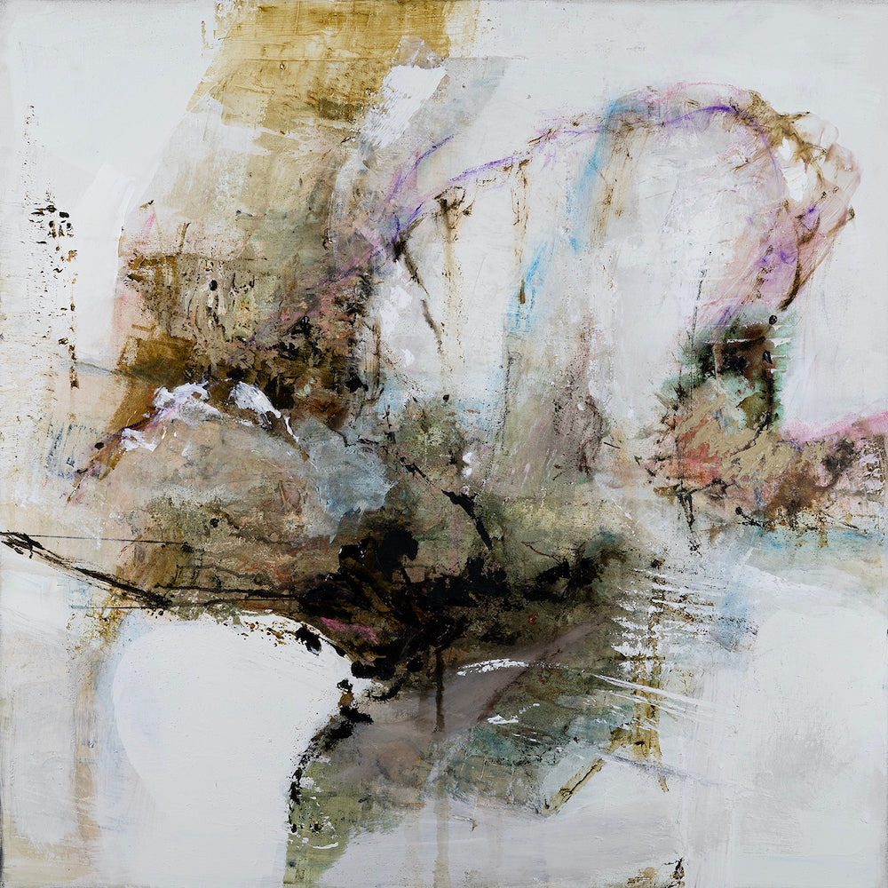 Limited edition fine art abstract painting with rich earthy tones, textured brushwork, and dynamic depth on gallery-level. - Inner Energy 6/AP/#617 - Abstract AP, Artist Proofs, Rolled Canvas