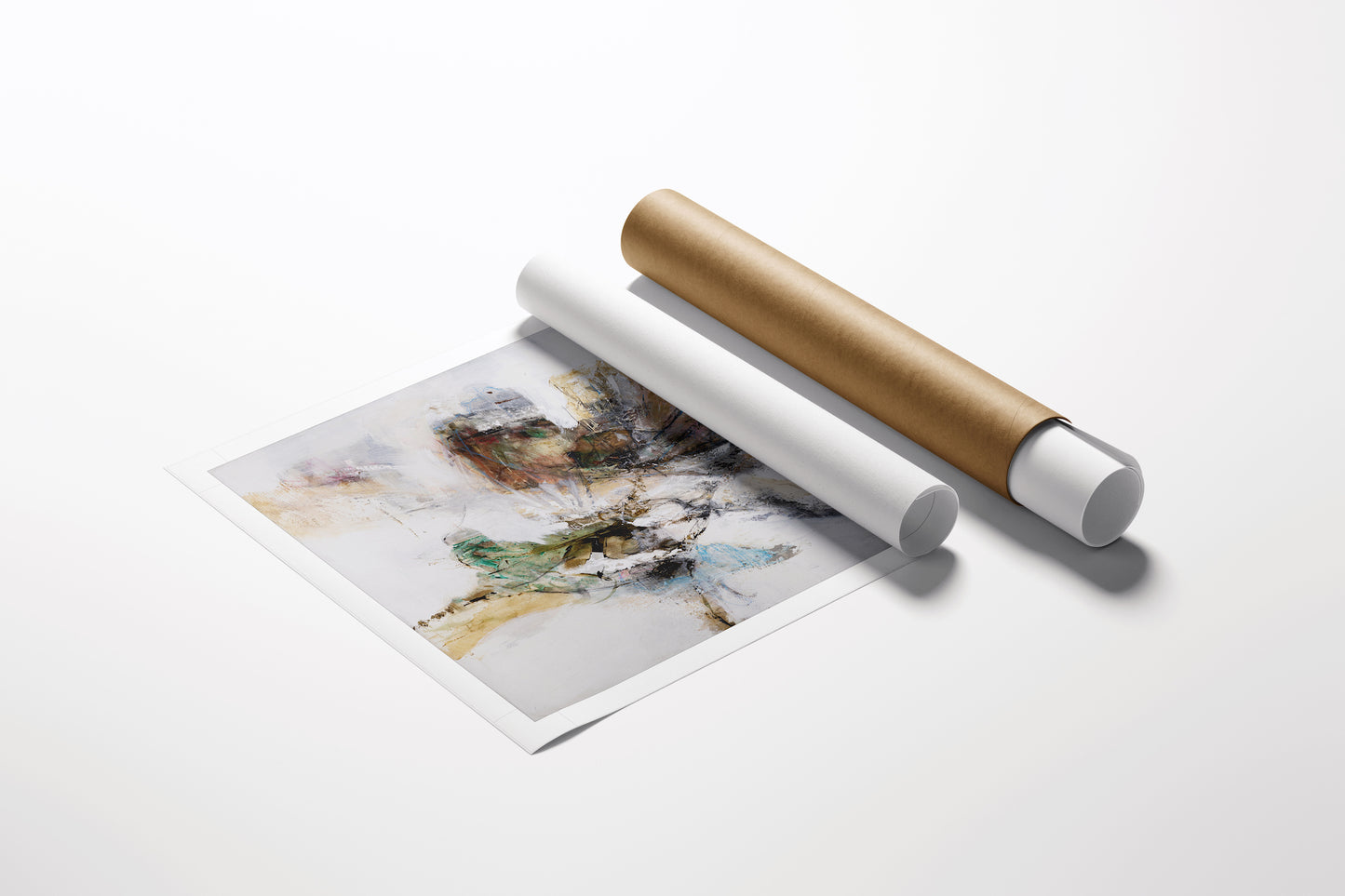 Rolled canvas fine art with abstract design in muted earth tones, showcasing rich gallery-level craftsmanship and quality. - Inner Energy 7/AP/#618 - Abstract AP, Artist Proofs, Rolled Canvas