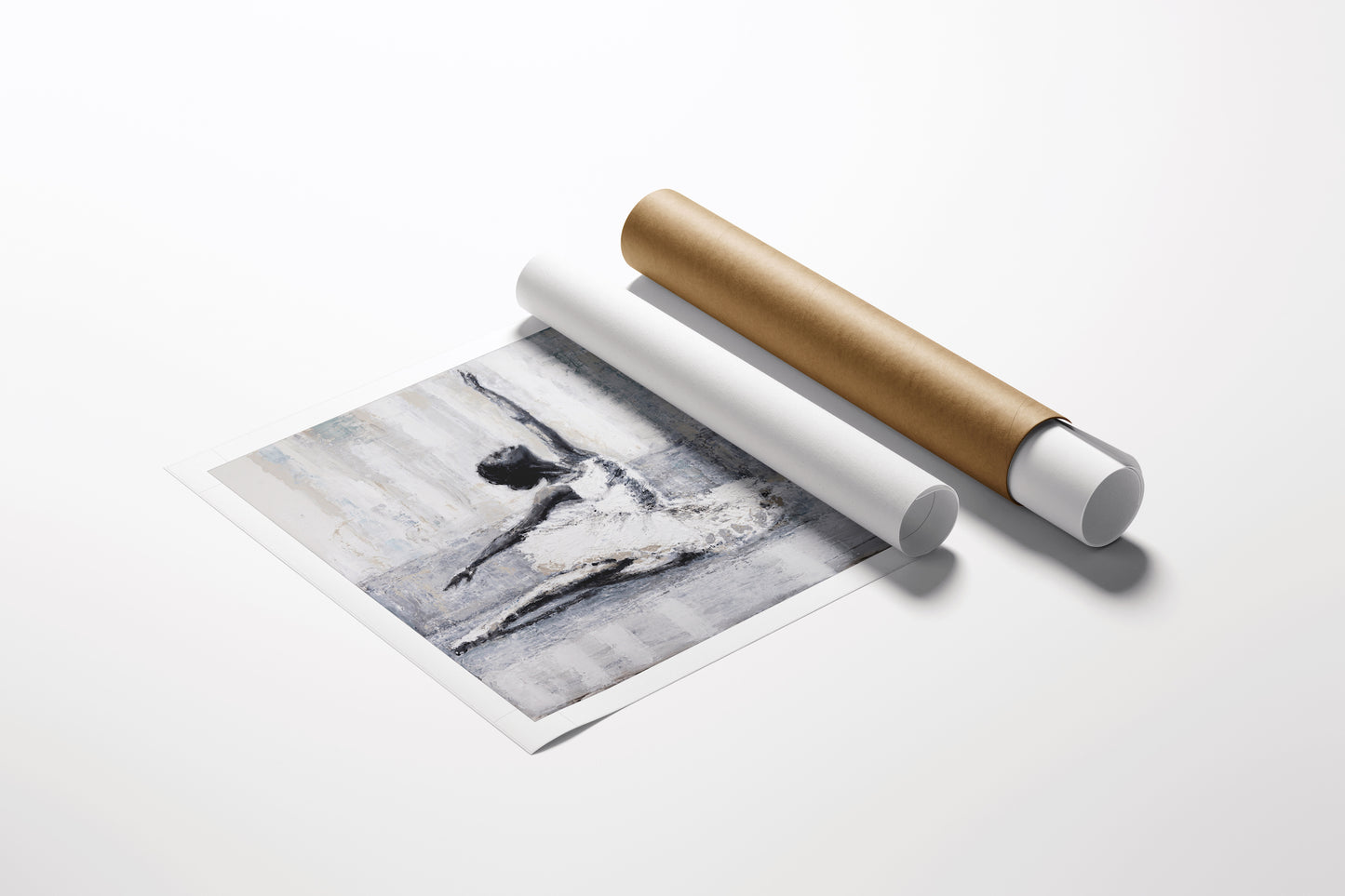 Limited fine art rolled canvas featuring a gallery-level ballerina figurative painting in rich grayscale tones with. - Ballerina Finale/AP/#619 - Artist Proofs, Dancers AP, Figurative AP, Rolled Canvas