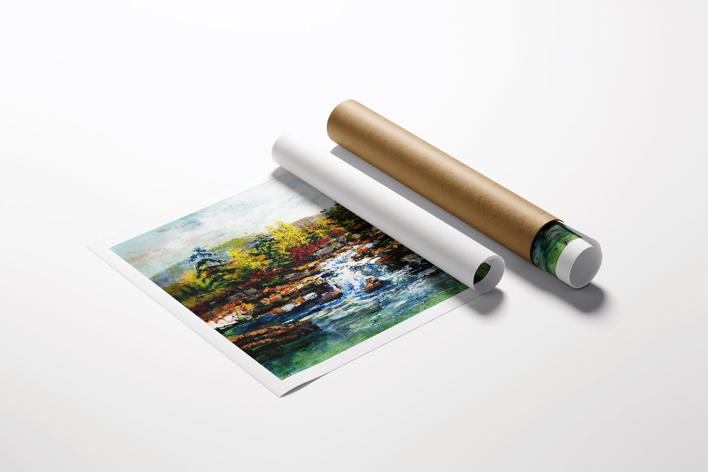 Limited fine art landscape on rolled canvas, rich colors and detailed craftsmanship in a gallery-level water scene, 30x40. - Northern Stream/AP/#630 - Artist Proofs, Landscape AP, Rolled Canvas, Water Scenes AP