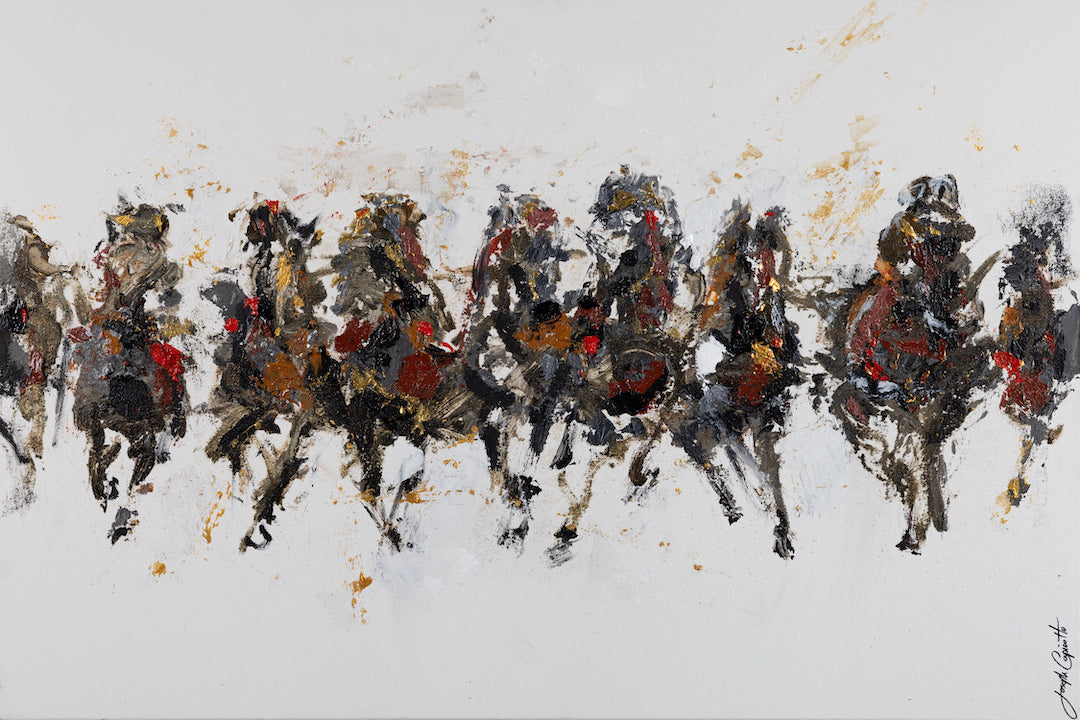 Limited fine art canvas featuring a dynamic gallop of horses in rich, textured brushstrokes showcasing exceptional. - The Gallop/AP/#653 - Artist Proofs, Horses & Wildlife AP, Rolled Canvas