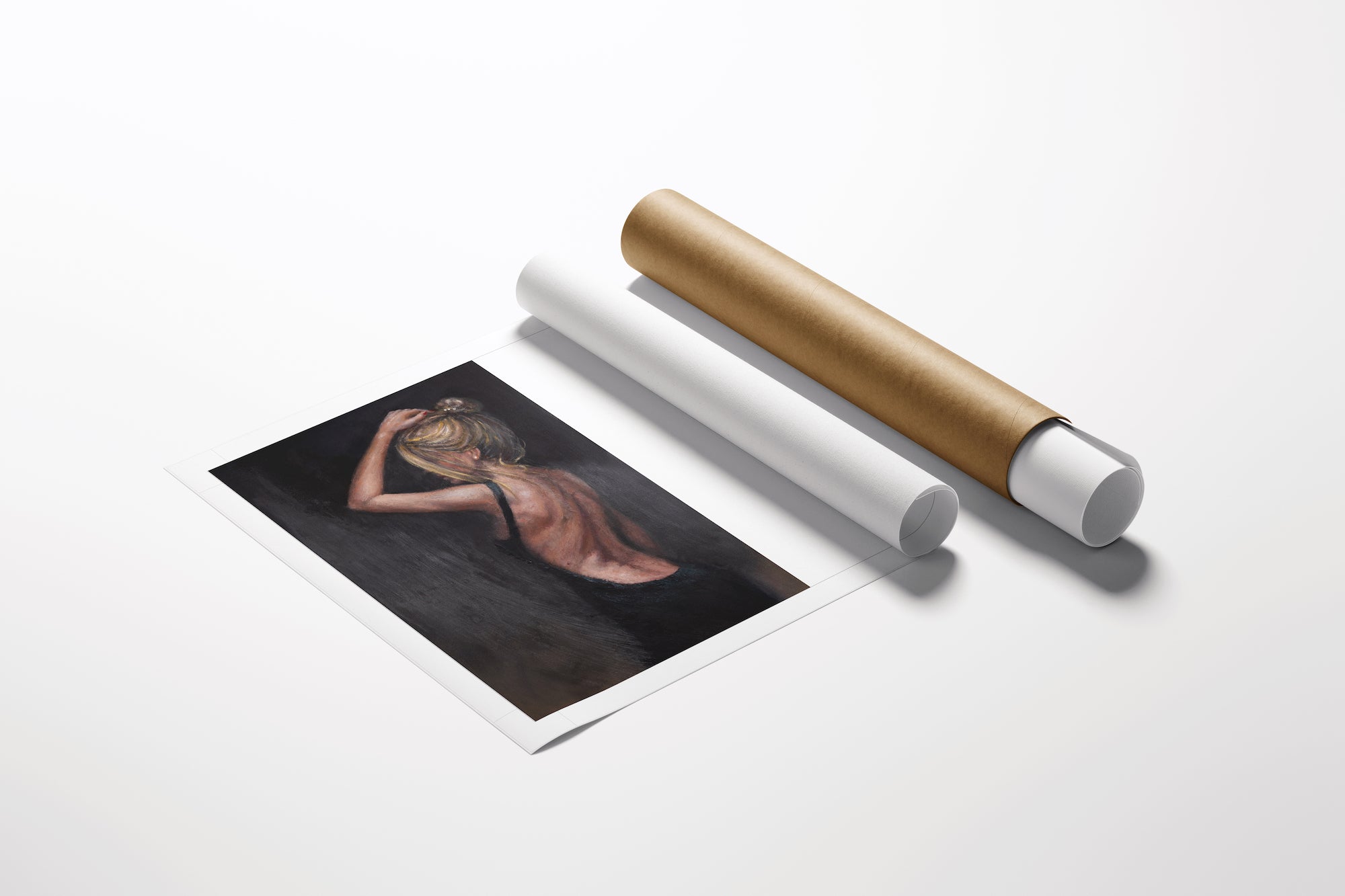 Limited edition fine art rolled canvas featuring a gallery-level figurative nude with rich, detailed craftsmanship and. - Blonde Elegance/AP/#662 - Artist Proofs, Figurative AP, Rolled Canvas
